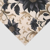 Elegant Black Floral Pattern Tissuepapier (Detail)