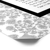 Elegant Black Floral Toile Seating Chart Poster (Hoek)