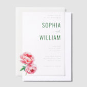 Elegant Black Floral Wedding Invitation Vellum Uitnodigingen (Offset)