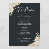 Elegant Black Floral Wedding Menu Template (Devant)
