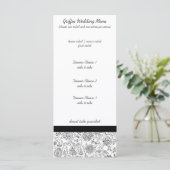 Elegant Black Floral Wedding Menus Menu (Staand voorkant)