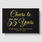 Elegant Black Foil Cheers to 55 Years (Recto)