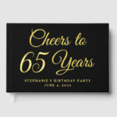 Elegant Black Foil Cheers to 65 Years (Recto)