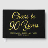 Elegant Black Foil Cheers to 90 Years (Recto)