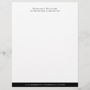 Elegant Black Footer Name Address Letterhead Briefhoofd