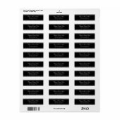 Élégant Black Forme Adresse de retour Étiquette (Feuille entière)