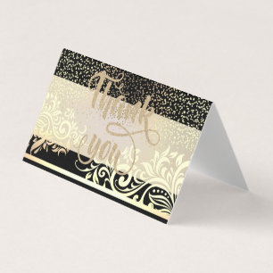 Elegant Black, Glitter Gold Confetti Hartelijk dan Visitekaartjes