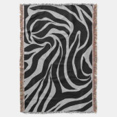 Elegant Black Glitter Silver Zebra Animal Print Deken (Voorkant Verticaal)