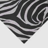 Elegant Black Glitter Silver Zebra Animal Print Tissuepapier (Detail)
