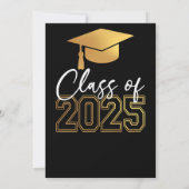 Elégant Black & Gold 2025 Graduation Invitation (Dos)