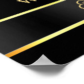 Elégant Black Gold 50e anniversaire Mariage Poster (Coin)