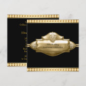 Elegant Black Gold 50th Wedding Jubileum Kaart (Voorkant / Achterkant)