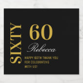 Elegant Black Gold 60-dag cocktail Sparkling Wijnetiket (Enkel label)