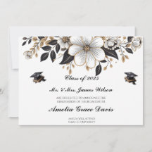 Elegant Black & Gold Afstuderen aangekondigd