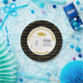 Elegant Black Gold Afstuderen Borden voor fotopapi Papieren Bordje