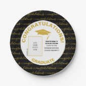 Elegant Black Gold Afstuderen Borden voor fotopapi Papieren Bordje