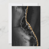 Elegant Black Gold Agate Geode Wedding Uitnodiging (Achterkant)