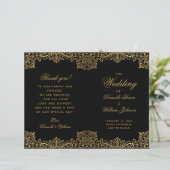 Élégant Black Gold Antique Programme de mariage pl (Debout devant)