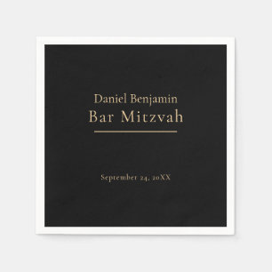 Elegant Black Gold Bar Mitzvah Servet