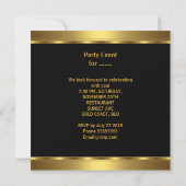 Elegant Black Gold Birthday Kaart (Achterkant)