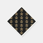 Elegant Black Gold-bliksemflits met kerststaren Servetten (Hoek)