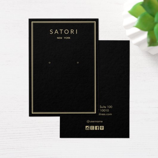 Elégant Black Gold Bordure Elevage Bijoux Display (Bureau)