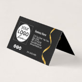 Elegant Black Gold Bow Classy Luminous Gift Card Kaart (Achterkant)