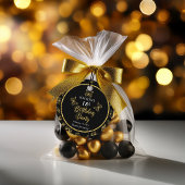 Elegant Black Gold Butterflies 40e verjaardag Bedankjes Labels