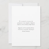 Elegant Black Gold Calligraphy Afstuderen Aankondiging (Achterkant)