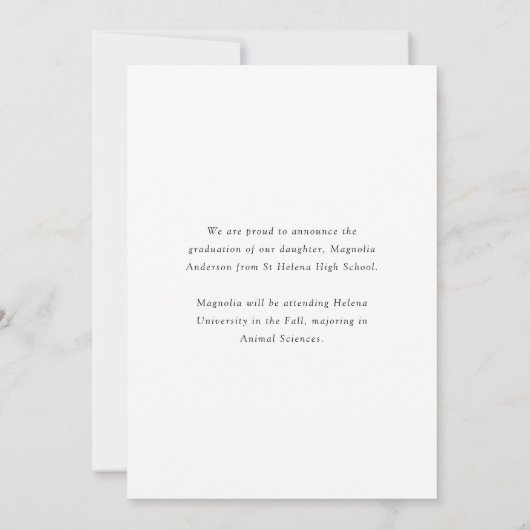 Elegant Black Gold Calligraphy Afstuderen Aankondiging (Achterkant)