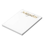 Elegant Black Gold Calligraphy Script Name Notitieblok (Gedraaid)