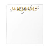 Elegant Black Gold Calligraphy Script Name Notitieblok (Voorkant)
