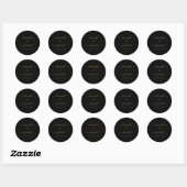 Elegant Black Gold Calligraphy Wedding Ronde Sticker (Vel)