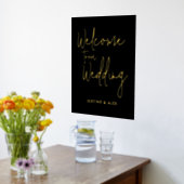 Elegant Black Gold Calligraphy Welcome Wedding Folie Afdrukken (Laag (Keuken))