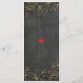 Elegant Black Gold Chalkboard Floral Wedding Menu (Achterkant)