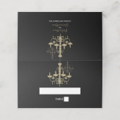 Elegant Black Gold Chandelier Wedding Invitations (Buitenkant ongevouwen)