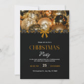 Elegant Black Gold Christmas Invitation (Devant)