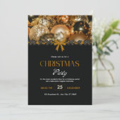 Elegant Black Gold Christmas Invitation (Debout devant)
