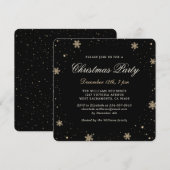 Elegant Black Gold Christmas Party Kaart (Voorkant / Achterkant)