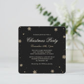 Elegant Black Gold Christmas Party Kaart (Staand voorkant)