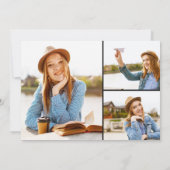 Elegant Black Gold Class of Photo Afstuderen Kaart (Achterkant)