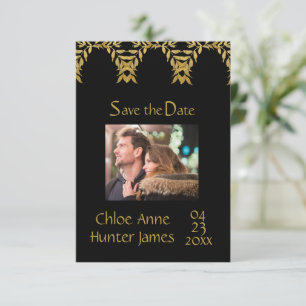 Elegant Black Gold Contemhi-foto Save The Date