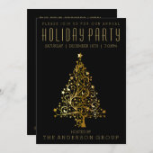 Elegant Black Gold Corporate Kantoor Holiday Party (Voorkant / Achterkant)
