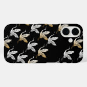 Elegant Black Gold Crane Moderne Japanse kunst Case-Mate iPhone Case (Achterkant (horizontaal))