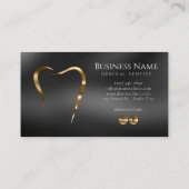 Elégant Black Gold Dentist Design Carte de visite (Dos)