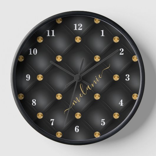 Elegant Black Gold Diamond Clock Clock Gift (Voorkant)