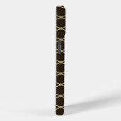 Elegant Black Gold Diamond Pattern Monogram Case-Mate iPhone Case (Achterkant / Rechts)