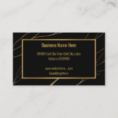 Elegant Black Gold Eucalyptus Thread Visitekaartje (Achterkant)