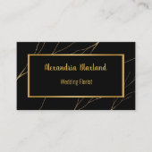 Elegant Black Gold Eucalyptus Thread Visitekaartje (Voorkant)