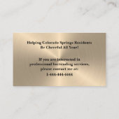 Elegant Black Gold Event Bartender Carte de visite (Dos)